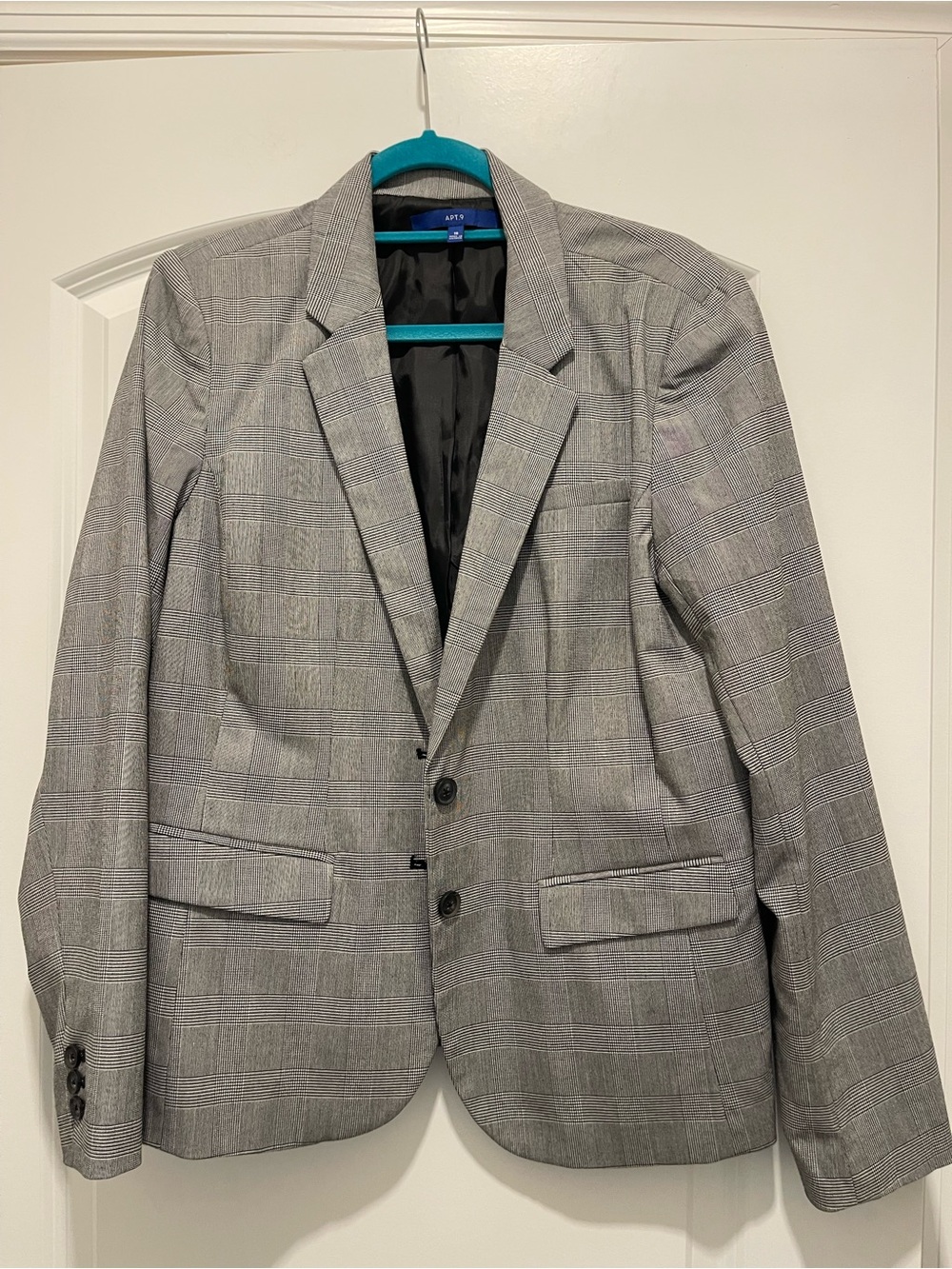Apt. 9 Gray Black Plaid Blazer